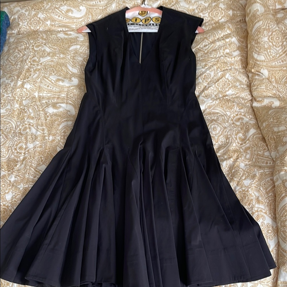 Rebecca Taylor Black Pleated Midi Dress